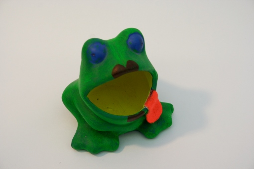 Moulded, acrylic painted frog